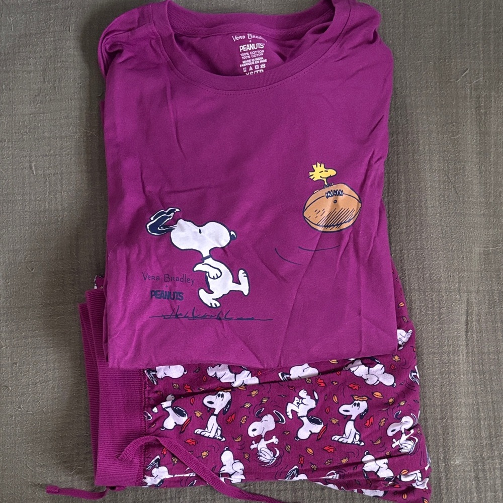 Vera Bradley Snoopy Pajama Set - Magenta